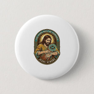 Jesus Club Hand Stamp Wont Wash Off Morning Humor_ 6 Cm Round Badge