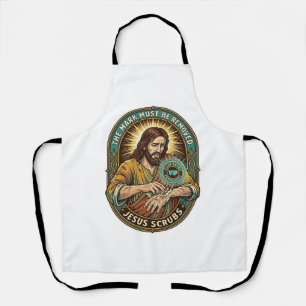Jesus Club Hand Stamp Wont Wash Off Morning Humor_ Apron