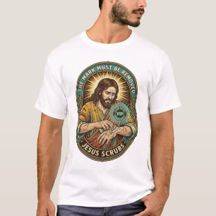 Jesus Club Hand Stamp Wont Wash Off Morning Humor_ T-Shirt