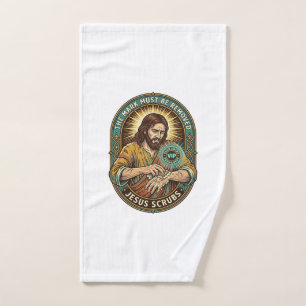 Jesus Club Hand Stamp Wont Wash Off Morning Humor_ Towel