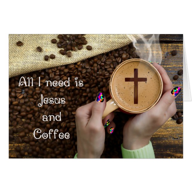 Jesus & Coffee - 5" x 7" Art Card (Front Horizontal)
