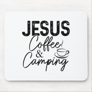 Jesus Coffee And Camping Christian Camper Nature L Mouse Pad