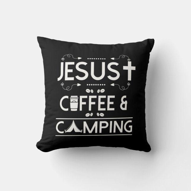 Jesus Coffee And Camping Cushion (Front)