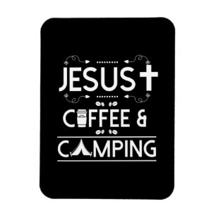 Jesus Coffee And Camping Magnet