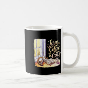 Jesus Coffee Cats Funny Cute Design Jesus Lovers C Mug