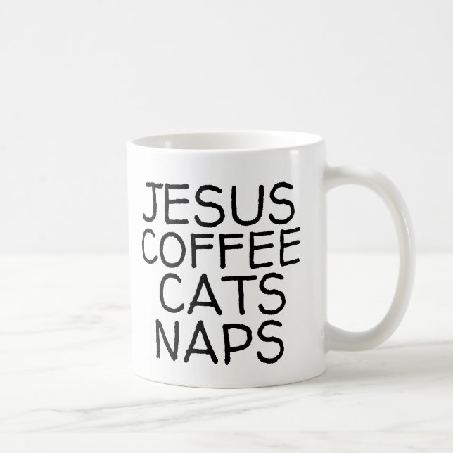 JESUS COFFEE CATS NAPS CAT COFFEE MUGS (Right)
