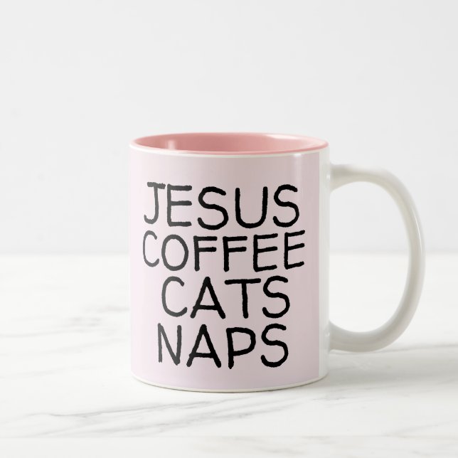 JESUS COFFEE CATS NAPS CAT COFFEE MUGS (Right)