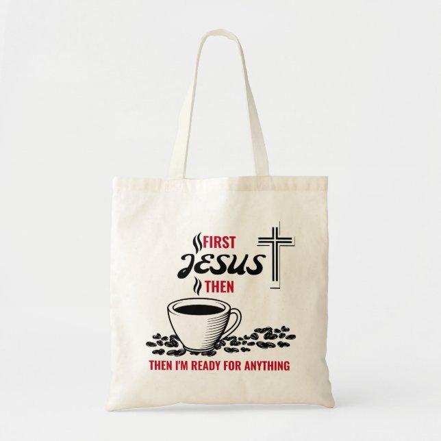 Jesus Coffee Lover Tote Bag (Front)