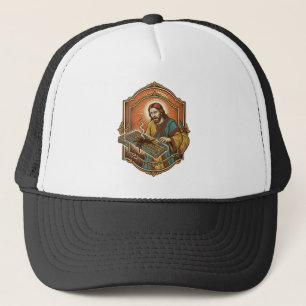 Jesus Coffee Spill Mechanical Keyboard Broken Tech Trucker Hat