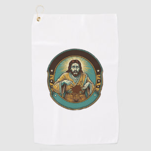 Jesus Coffee Stain Pants Before Meeting Office Wor Golf Towel