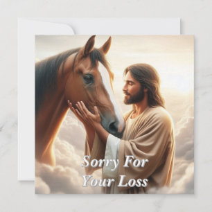 Jesus Comforting a Horse in Heaven Holiday Card