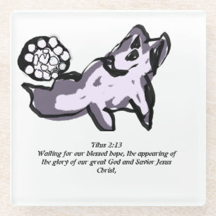 Jesus coming  glass coaster