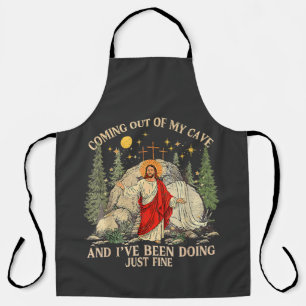 Jesus Coming Out of My Cave Apron