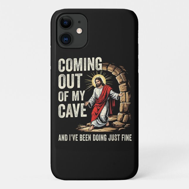 Jesus Coming Out Of My Cave Case-Mate iPhone Case (Back)