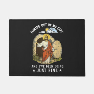 Jesus Coming Out of My Cave Doormat