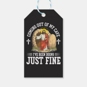 Jesus Coming Out Of My Cave Gift Tags