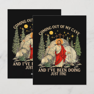 Jesus Coming Out of My Cave  Holiday Card