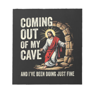Jesus Coming Out Of My Cave Notepad