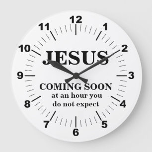 JESUS COMING SOON ROUND CLOCK