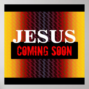 JESUS COMING SOON WOOD POSTER
