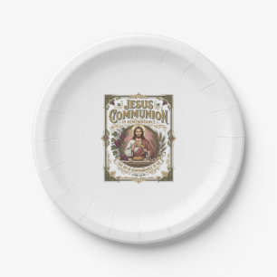 Jesus Communion Jesus Communion Christian Faith Vi Paper Plate