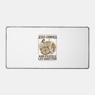 Jesus Compass And Puzzle Life Direction Jesus Comp Desk Mat