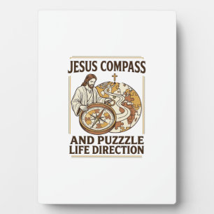Jesus Compass And Puzzle Life Direction Jesus Comp Plaque