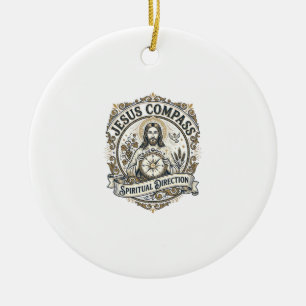 Jesus Compass Spiritual Direction Jesus Compass Sp Ceramic Ornament