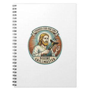 Jesus Completely Burnt Black Hot Dog BBQ Humor_1 Notebook