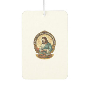 Jesus Completely Deflated Flat Yoga Ball Gym Humor Car Air Freshener