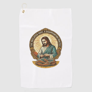 Jesus Completely Deflated Flat Yoga Ball Gym Humor Golf Towel