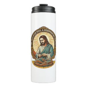 Jesus Completely Deflated Flat Yoga Ball Gym Humor Thermal Tumbler