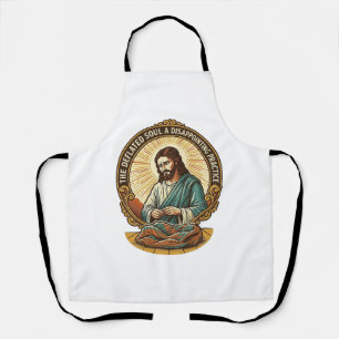 Jesus Completely Deflated Flat Yoga Ball Gym Humou Apron