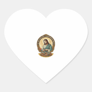 Jesus Completely Deflated Flat Yoga Ball Gym Humou Heart Sticker