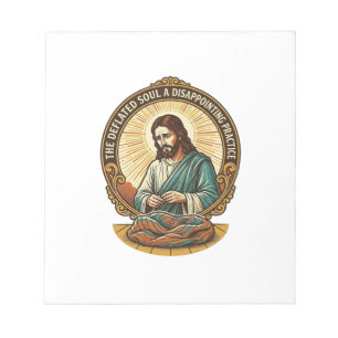 Jesus Completely Deflated Flat Yoga Ball Gym Humou Notepad