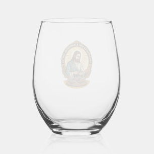 Jesus Completely Deflated Flat Yoga Ball Gym Humou Stemless Wine Glass