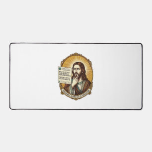 Jesus Confused Auto Translate Post Fail Social Hum Desk Mat