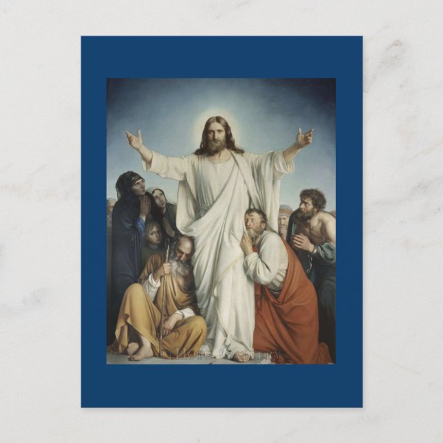 Jesus Consoles Crowd Postcard (Front)
