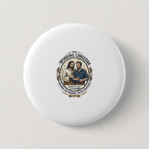 Jesus Construction Trades Shirt Christian Graphic_ 6 Cm Round Badge