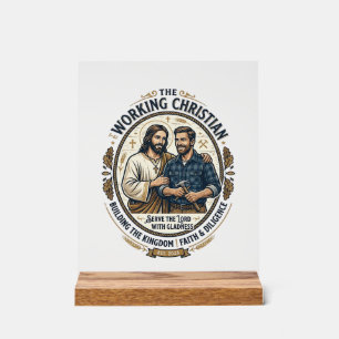 Jesus Construction Trades Shirt Christian Graphic_ Acrylic Sign