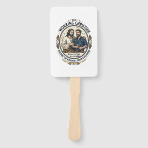 Jesus Construction Trades Shirt Christian Graphic_ Hand Fan