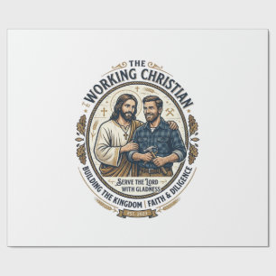 Jesus Construction Trades Shirt Christian Graphic_ Wrapping Paper