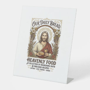 Jesus Cookbook Recipe Card Aesthetic Vintage Shirt Pedestal Sign