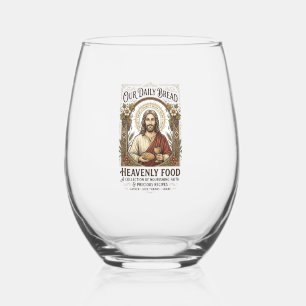 Jesus Cookbook Recipe Card Aesthetic Vintage Shirt Stemless Wine Glass