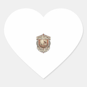 Jesus Cottage Window Light Jesus Cottage Window Li Heart Sticker