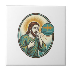Jesus Coughing Mid Voice Note Audio Message Textin Ceramic Tile