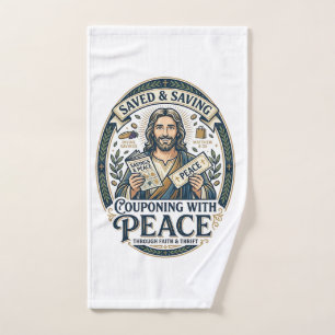 Jesus Coupon Thrift Frugal Shirt Faith Based Desig Hand Towel