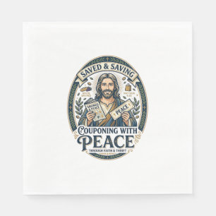 Jesus Coupon Thrift Frugal Shirt Faith Based Desig Napkin