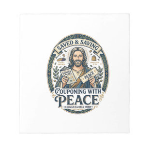 Jesus Coupon Thrift Frugal Shirt Faith Based Desig Notepad