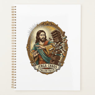 Jesus Crashing Party Jenga Tower Game Fail Humor_1 Planner